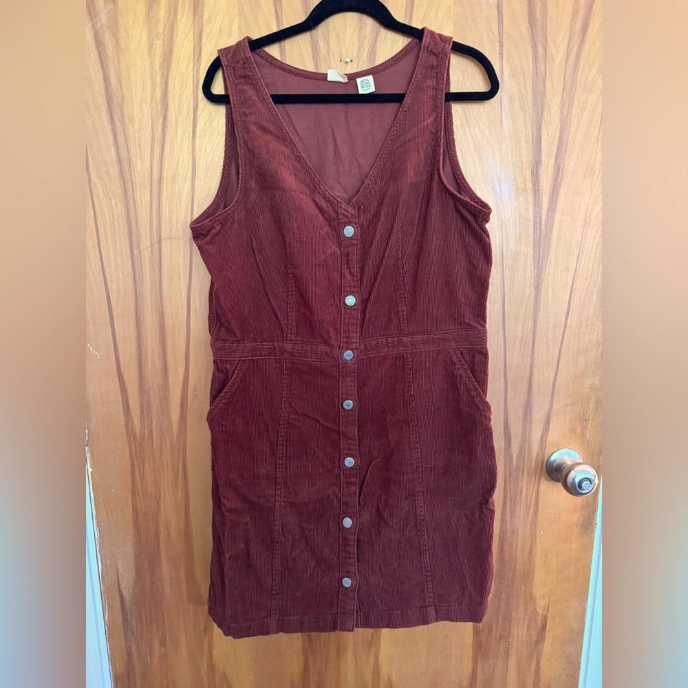Corduroy button up dress